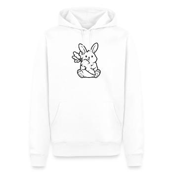 Vecteur de coloration de lapin avec carotte et carotte - Sweat à capuche Premium bio Homme - blanc - Devant - Nico (187cm)