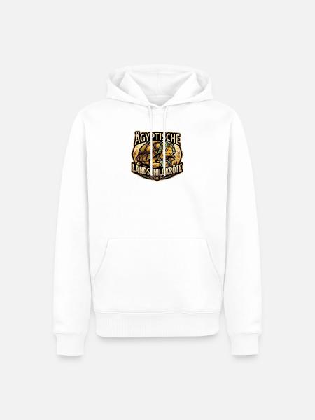 Ägyptische Landschildkröte mit Pharao - Männer Premium Bio Hoodie - Weiß