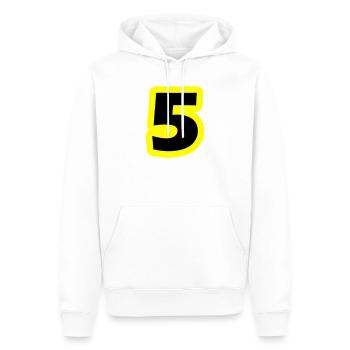 5 Symbole numérique - Sweat à capuche Premium bio Homme - blanc - Devant - Nico (187cm)