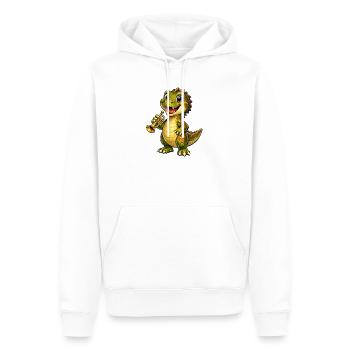 Dino with trumpet - Men’s Premium Organic Hoodie - white - Front - Nico (187cm)