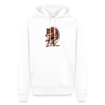 Wolf Alpha Run - Männer Premium Bio Hoodie - Weiß - Vorne - Nico (187cm)