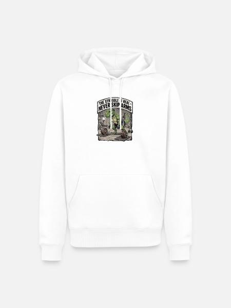 Dinosaurier vs Langhantel - Männer Premium Bio Hoodie - Weiß