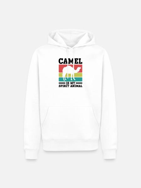 Kamel Seelentier Retro - Männer Premium Bio Hoodie - Weiß