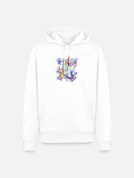 Farben Muster Abstrakt - Männer Premium Bio Hoodie - Weiß