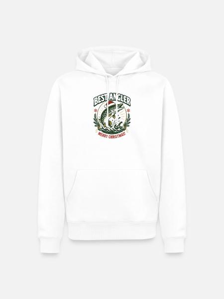 Bester Angler: Christmas Pike - Männer Premium Bio Hoodie - Weiß