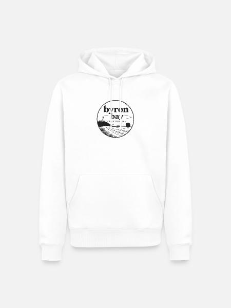 Byron Bay Küsten-Silhouette - Männer Premium Bio Hoodie - Weiß