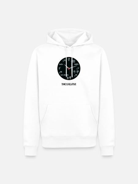 Time Is Relative – Mathe Nerd Uhr - Männer Premium Bio Hoodie - Weiß