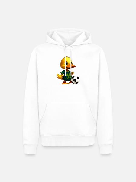 Entchen Fussballer - Männer Premium Bio Hoodie - Weiß