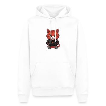 Biker Metal Cat red - Männer Premium Bio Hoodie - Weiß - Vorne - Nico (187cm)