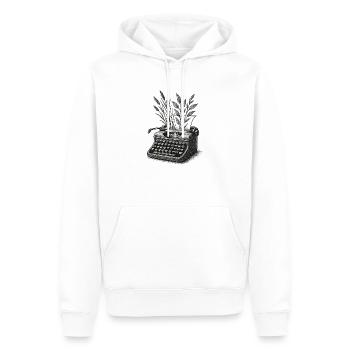 Lettres vivantes - Sweat à capuche Premium bio Homme - blanc - Devant - Nico (187cm)