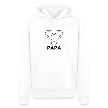 PAPA Herz - Männer Premium Bio Hoodie - Weiß - Vorne - Nico (187cm)