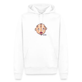 Chakra - paix et amour - Sweat à capuche Premium bio Homme - blanc - Devant - Nico (187cm)