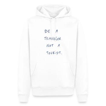 Be A Traveler Not A Tourist. - Men’s Premium Organic Hoodie - white - Front - Nico (187cm)