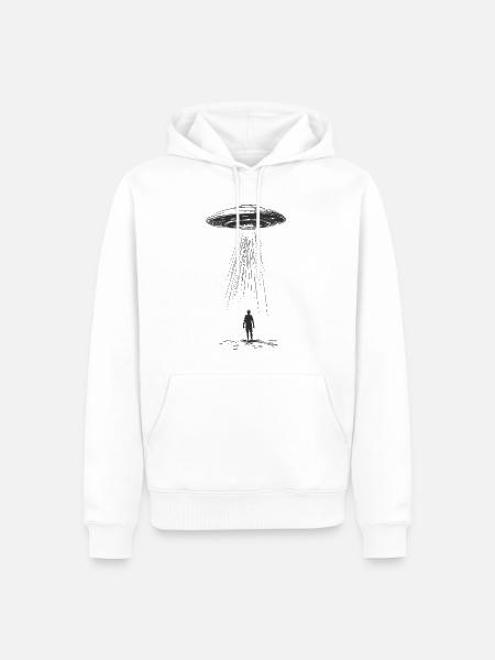 Alien Ship - Men’s Premium Organic Hoodie - white