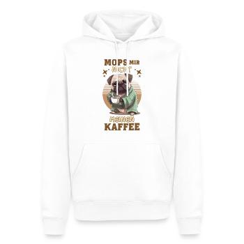 Carlin chien café disant drôle humour drôle - Sweat à capuche Premium bio Homme - blanc - Devant - Nico (187cm)