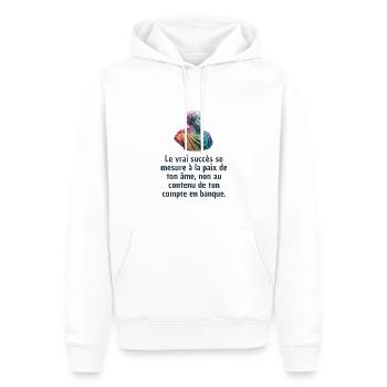 T-shirts Stoïcisme : L'inspiration à portée de soi - Sweat à capuche Premium bio Homme - blanc - Devant - Nico (187cm)