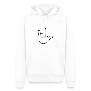 Emoji Ich liebe dich Skizze schwarz - Männer Premium Bio Hoodie - Weiß - Vorne - Nico (187cm)