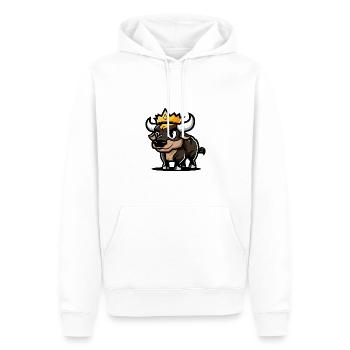 Stier Comic Krone - Männer Premium Bio Hoodie - Weiß - Vorne - Nico (187cm)