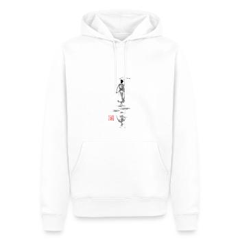 Geisha Reflexion - Männer Premium Bio Hoodie - Weiß - Vorne - Nico (187cm)