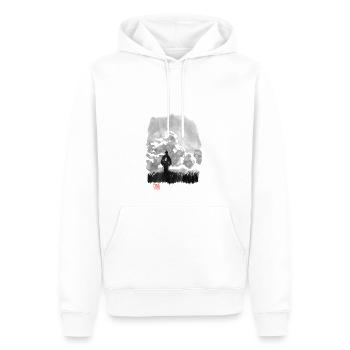 walking samurai in the prairy - Sweat à capuche Premium bio Homme - blanc - Devant - Nico (187cm)