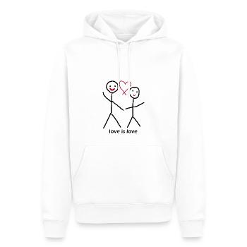loveislove - Männer Premium Bio Hoodie - Weiß - Vorne - Nico (187cm)