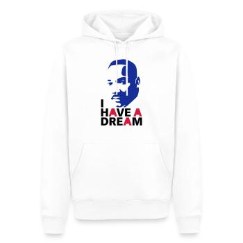 MARTIN LUTHER KING - Männer Premium Bio Hoodie - Weiß - Vorne - Nico (187cm)
