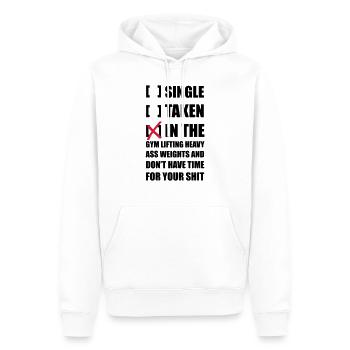 Fitness unique - Sweat à capuche Premium bio Homme - blanc - Devant - Nico (187cm)