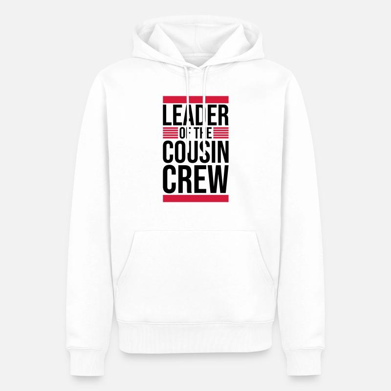 Leader Cousin Crew Team - Sweat à capuche Premium bio Homme - blanc