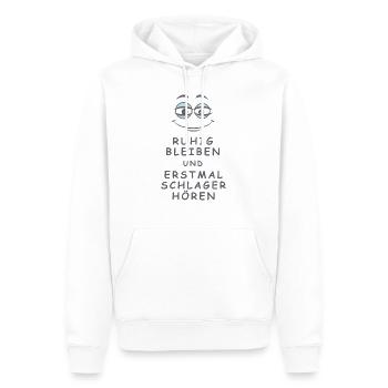 Schlager hören - Männer Premium Bio Hoodie - Weiß - Vorne - Nico (187cm)