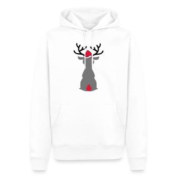 Elch mit Weihnachtsmütze - Männer Premium Bio Hoodie - Weiß - Vorne - Nico (187cm)