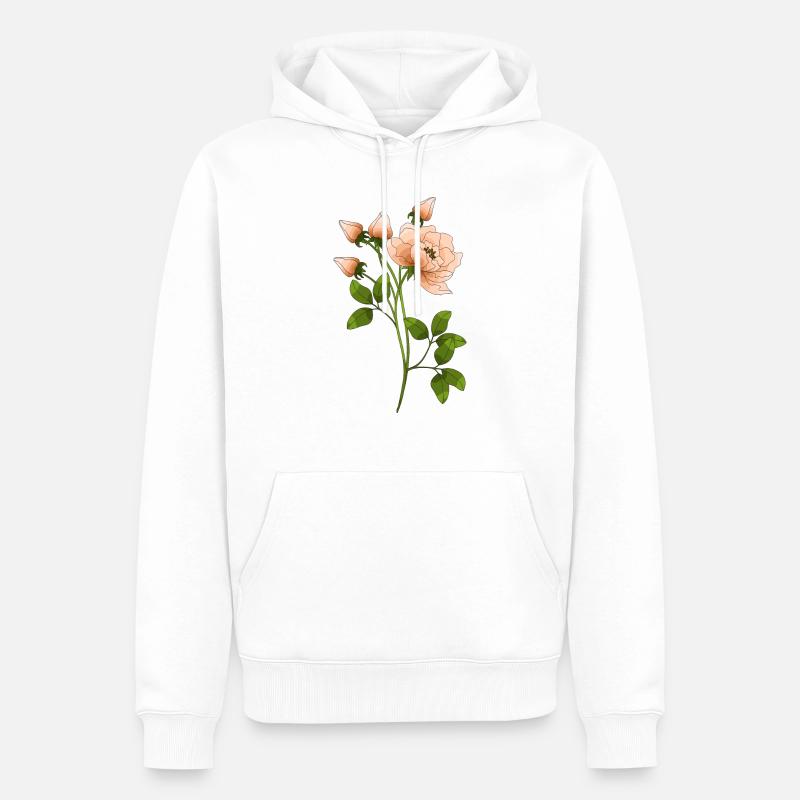 Fleur - Sweat à capuche Premium bio Homme - blanc