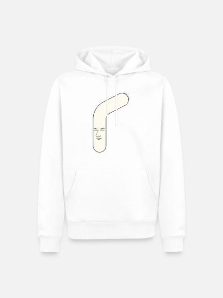 langer Kopf - Männer Premium Bio Hoodie - Weiß
