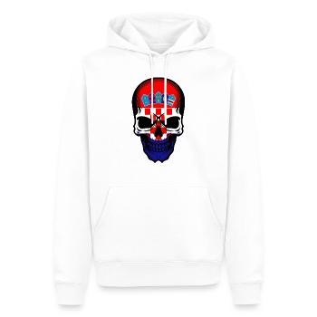 Croatie Crâne Drapeau Croatie Drapeau Croate - Sweat à capuche Premium bio Homme - blanc - Devant - Nico (187cm)
