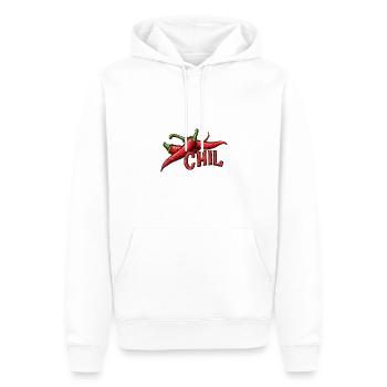 Chil, détends-toi, - Sweat à capuche Premium bio Homme - blanc - Devant - Nico (187cm)