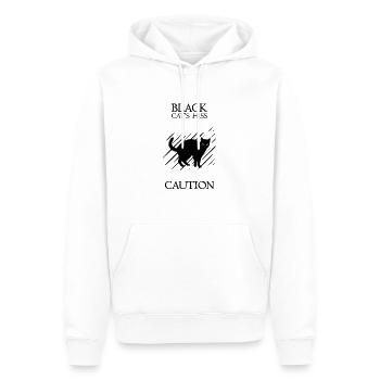 chat noir - Sweat à capuche Premium bio Homme - blanc - Devant - Nico (187cm)