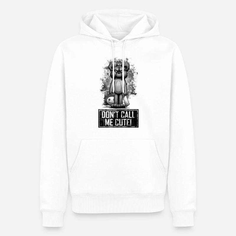 Teddy - Don't Call Me Cute - Sweat à capuche Premium bio Homme - blanc