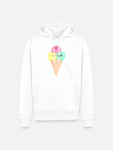 niedliches Eis Sommer Kawaii - Männer Premium Bio Hoodie - Weiß