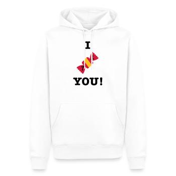 I love you candy candy saying - Men’s Premium Organic Hoodie - white - Front - Nico (187cm)