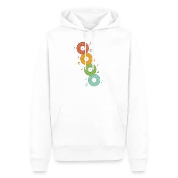 RETRO VINYL SCHALLPLATTEN - Männer Premium Bio Hoodie - Weiß - Vorne - Nico (187cm)