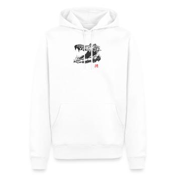 crocodile - Sweat à capuche Premium bio Homme - blanc - Devant - Nico (187cm)