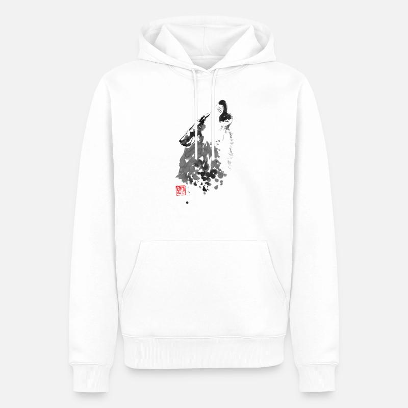 Wolf - Männer Premium Bio Hoodie - Weiß