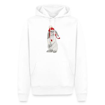 Lapin d'hiver - Sweat à capuche Premium bio Homme - blanc - Devant - Nico (187cm)