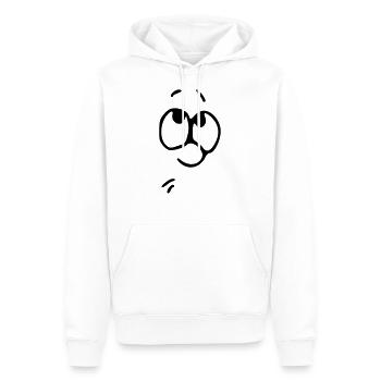 Emoji thoughtful sketch black - Men’s Premium Organic Hoodie - white - Front - Nico (187cm)