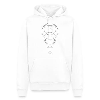 Mond - Moon - Männer Premium Bio Hoodie - Weiß - Vorne - Nico (187cm)