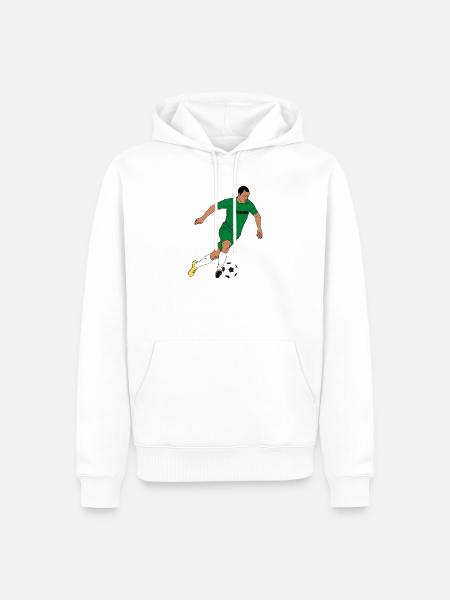 Teamgeist Grün Fußball Action - Männer Premium Bio Hoodie - Weiß