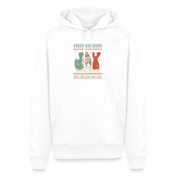 Pull de Noël moche - Sweat à capuche Premium bio Homme - blanc - Devant - Nico (187cm)