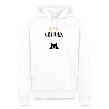 Cat and curious - Men’s Premium Organic Hoodie - white - Front - Nico (187cm)