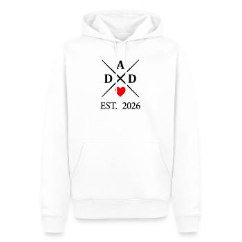 Dad Heart EST. 2026 - Sweat à capuche Premium bio Homme - blanc - Devant - Nico (187cm)