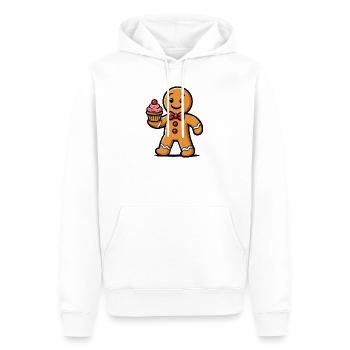 Lebkuchenmann Cupcake Cartoon - Männer Premium Bio Hoodie - Weiß - Vorne - Nico (187cm)