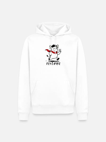 Festayre, Stier der Férias - Männer Premium Bio Hoodie - Weiß